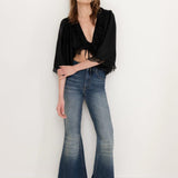 LOVER SILK  LACE TOP IN BLACK