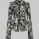 ZEBRA PRINT SHEER SHIRT