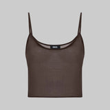SHEER CAMI TOP IN BROWN