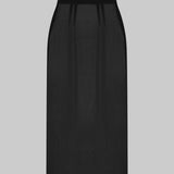 SHEER PLEATED MIDI SKIRT