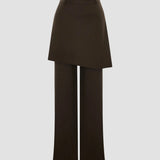 ASYMMETRIC SKIRT WOOL-BLEND PANTS