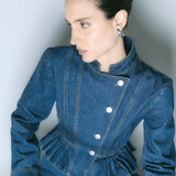 PEPLUM MILITARY DENIM JACKET
