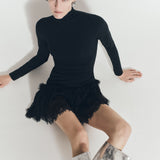 LACE JERSEY MINI DRESS