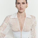 LACE NINA SHIRT IN WHITE