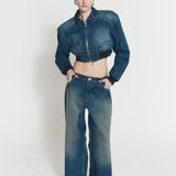 LOW-RISE DENIM PANTS