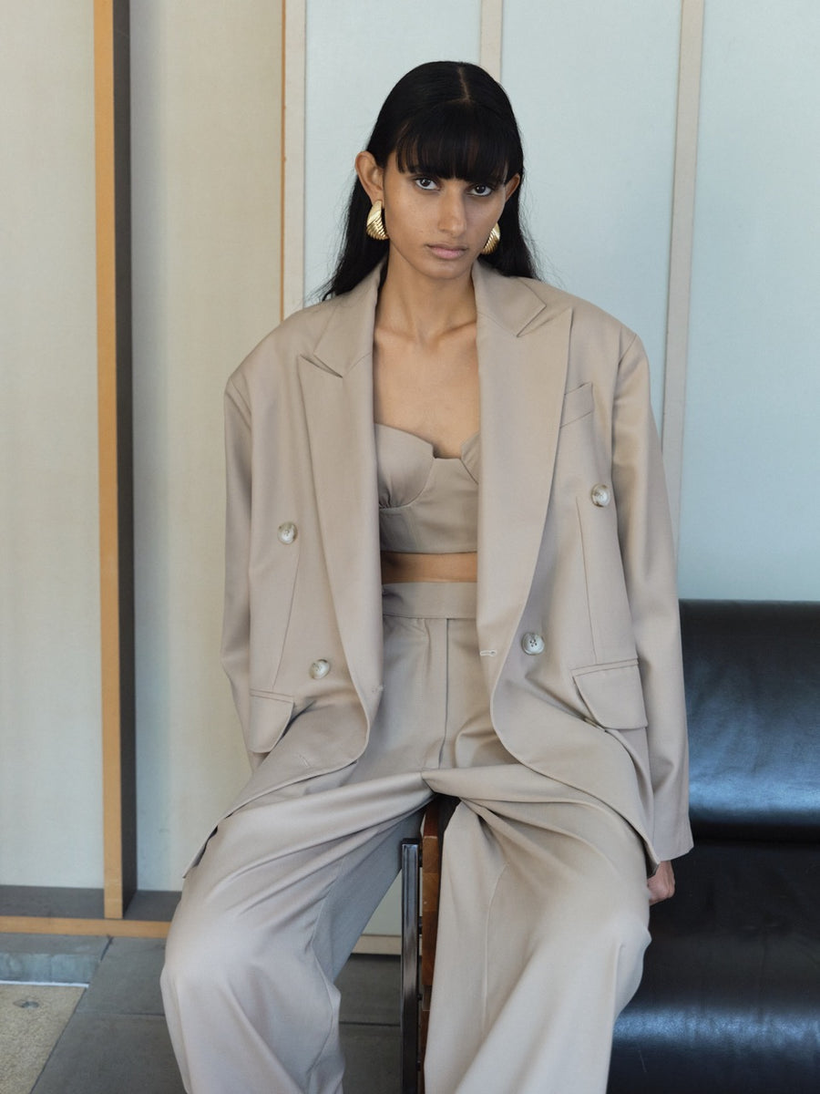 DOUBLE BREASTED BLAZER IN WOOLBLEND