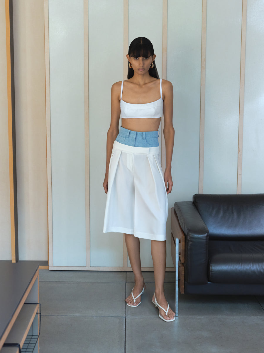 DOUBLE WAISTED BERMUDA SHORTS