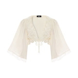 LOVER SATIN  LACE TOP IN WHITE