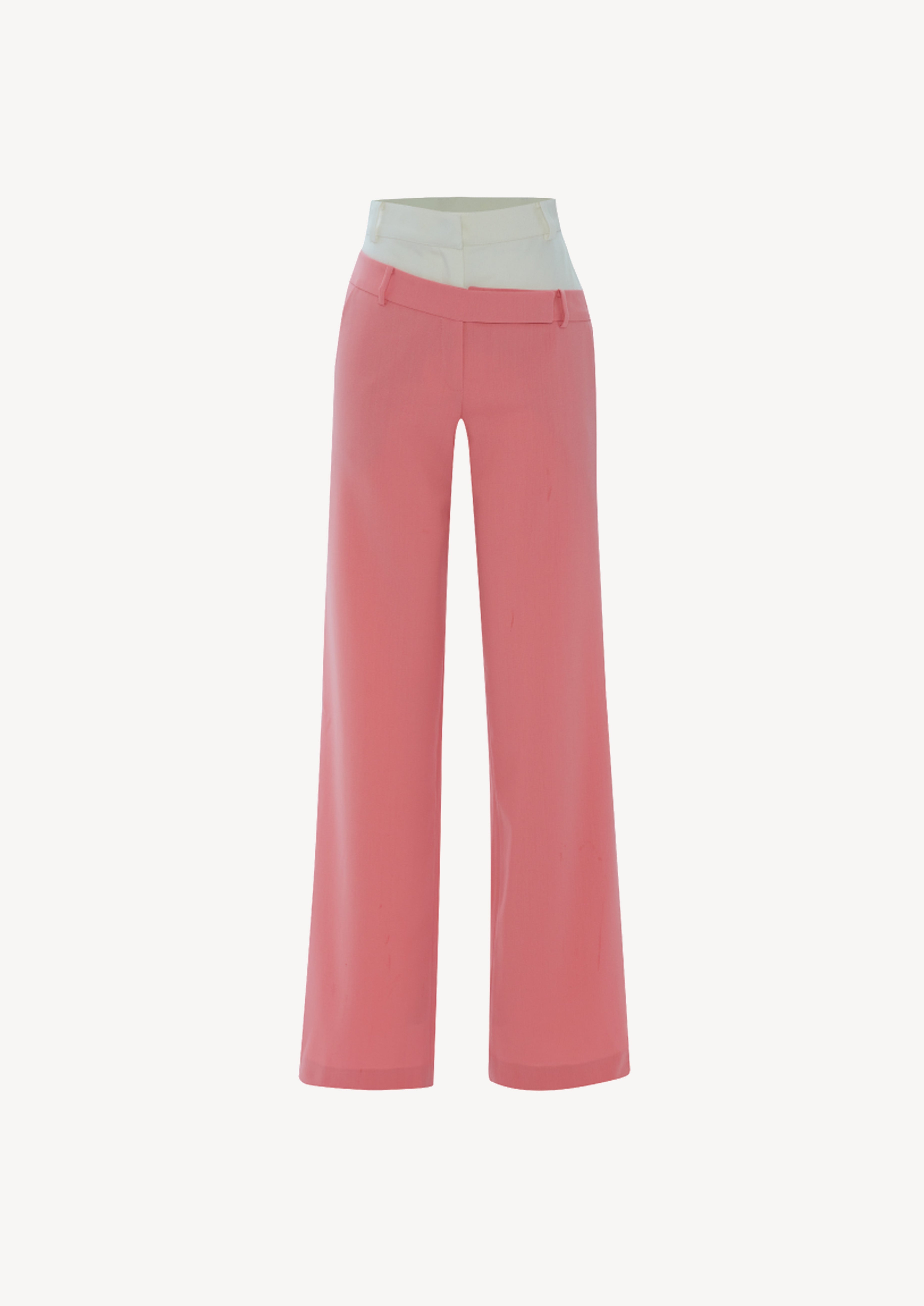 BABY PINK DOUBLE-WAISTED PANTS