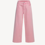 BABY PINK LOW RISE WIDE LEG PANTS