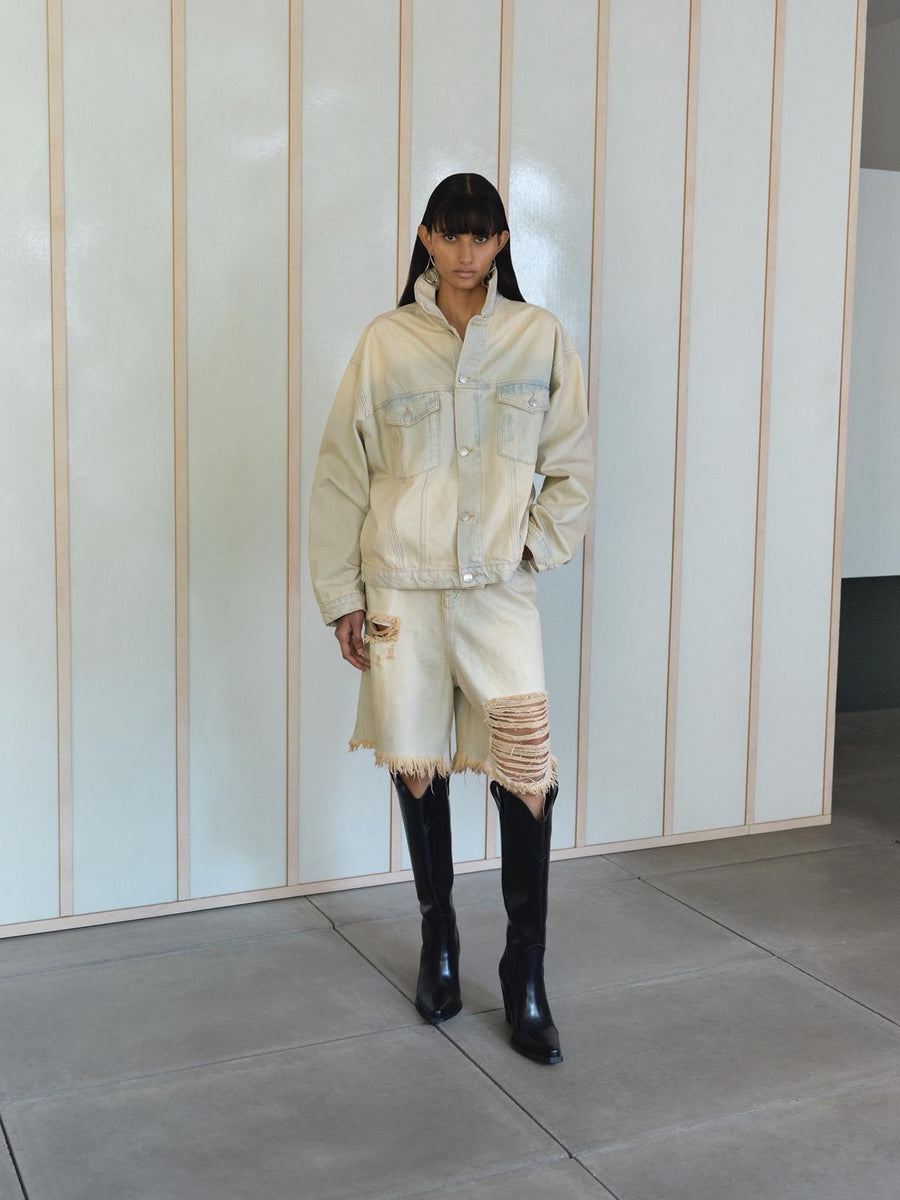 BOYFRIEND DENIM JACKET IN ASH