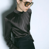 SILK SATIN HIGH COLLAR BODYSUIT