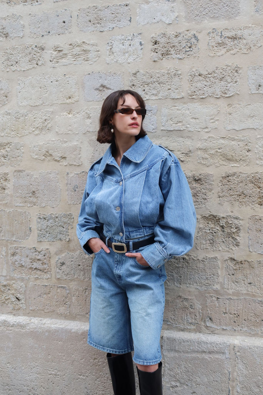 BAGGY BERMUDA DENIM SHORTS