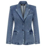 FITTED DENIM BLAZER