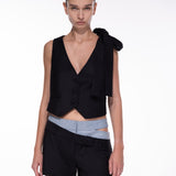 SIDE SHOW DOUBLE SHORTS IN BLACK