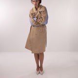 LONG GABARDINE X POPLIN TRENCH COAT