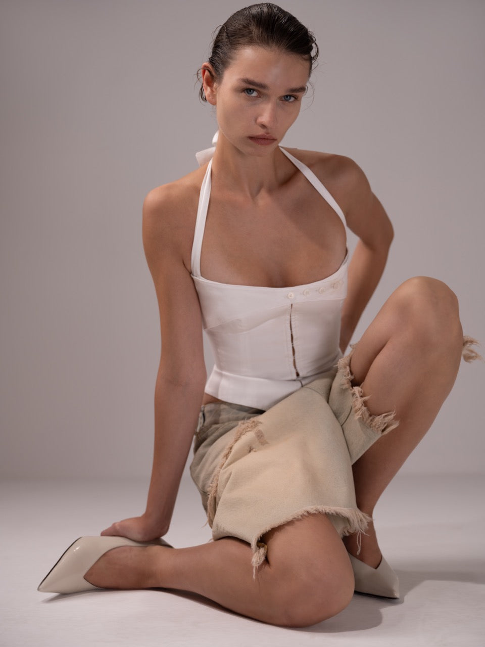 RIPPED BERMUDA SHORTS
