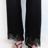 BABY SATIN LACE PANTS IN BLACK