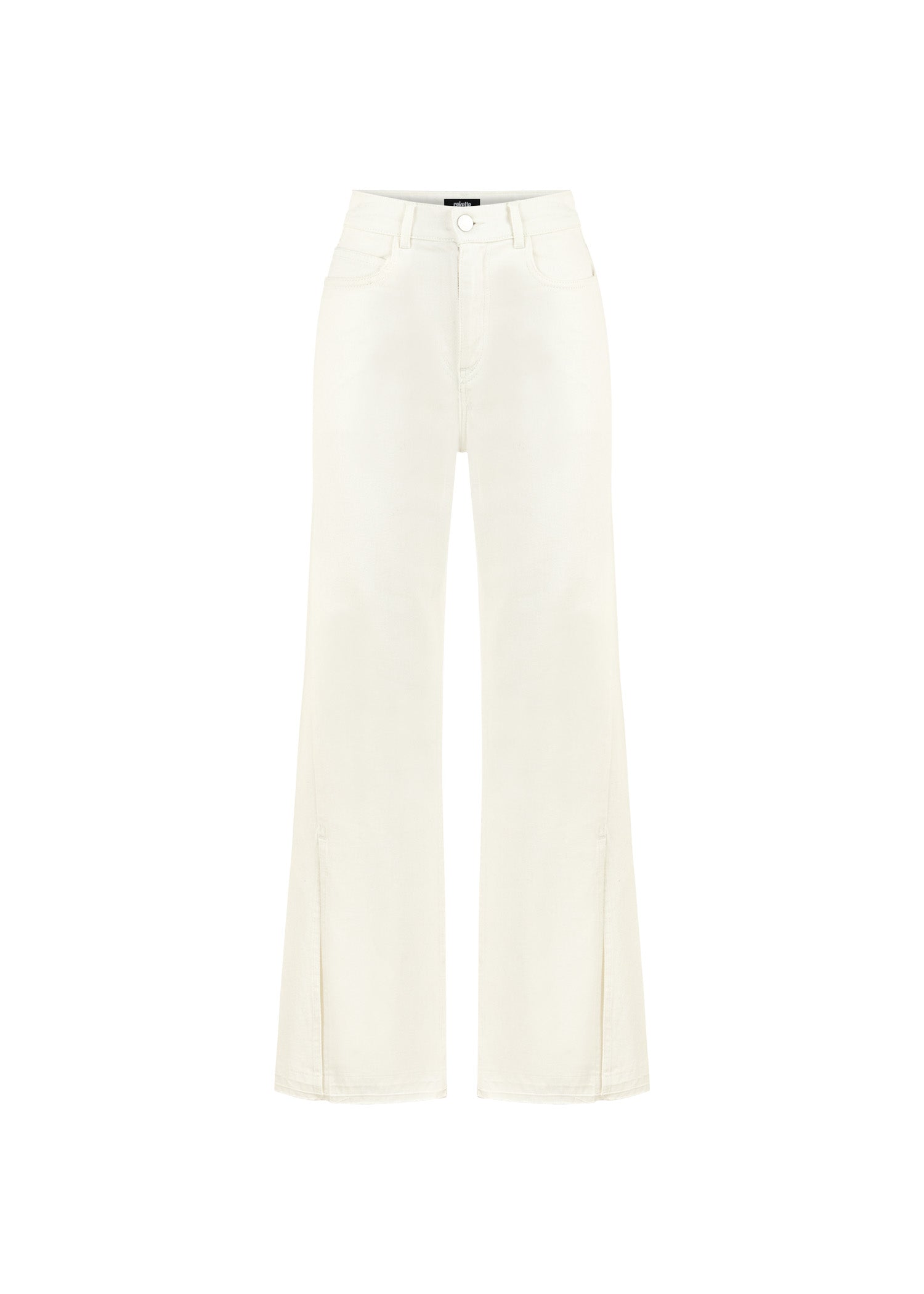HIGH-RISE WIDE LEG JEANS WITH SIDE SLIT