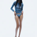 MESH LONG SLEEVE SHIRT IN BLUE