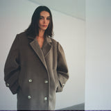 NERMIN COAT IN STONE GREY