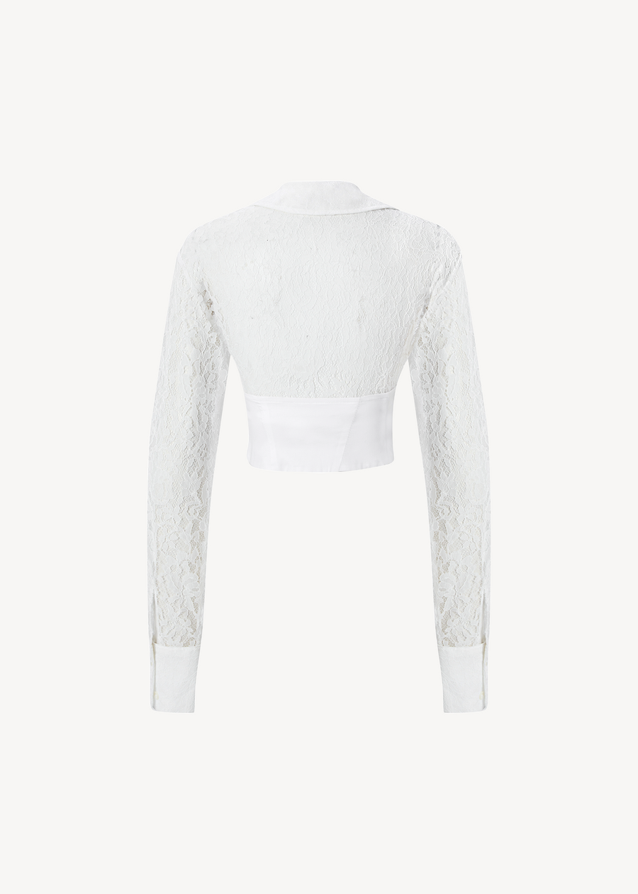 LACE NINA SHIRT IN WHITE