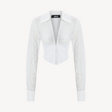 LACE NINA SHIRT IN WHITE