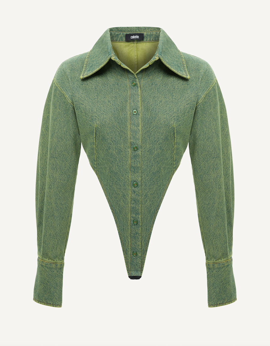 NORA BODY SHIRT IN FOREST GREEN