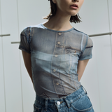 MESH T-SHIRT IN BLUE