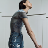 MESH T-SHIRT IN BLUE