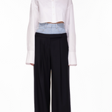 THE NEW DOUBLE WAISTED PANTS IN SKY BLUE