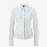 WIDE COLLAR LACE SHIRT