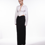 HANDE SKIRT IN PINSTRIPE
