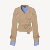 SHORT GABARDINE X POPLIN TRENCH COAT