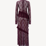 SWIRLING TRIM LACE DRESS