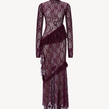 SWIRLING TRIM LACE DRESS