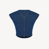 NERI TOP IN NAVY DENIM