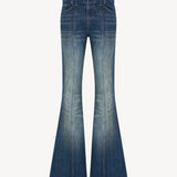 HIGH-RISE FLARED DENIM PANTS