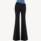 DOUBLE WAISTED FLARED PANTS