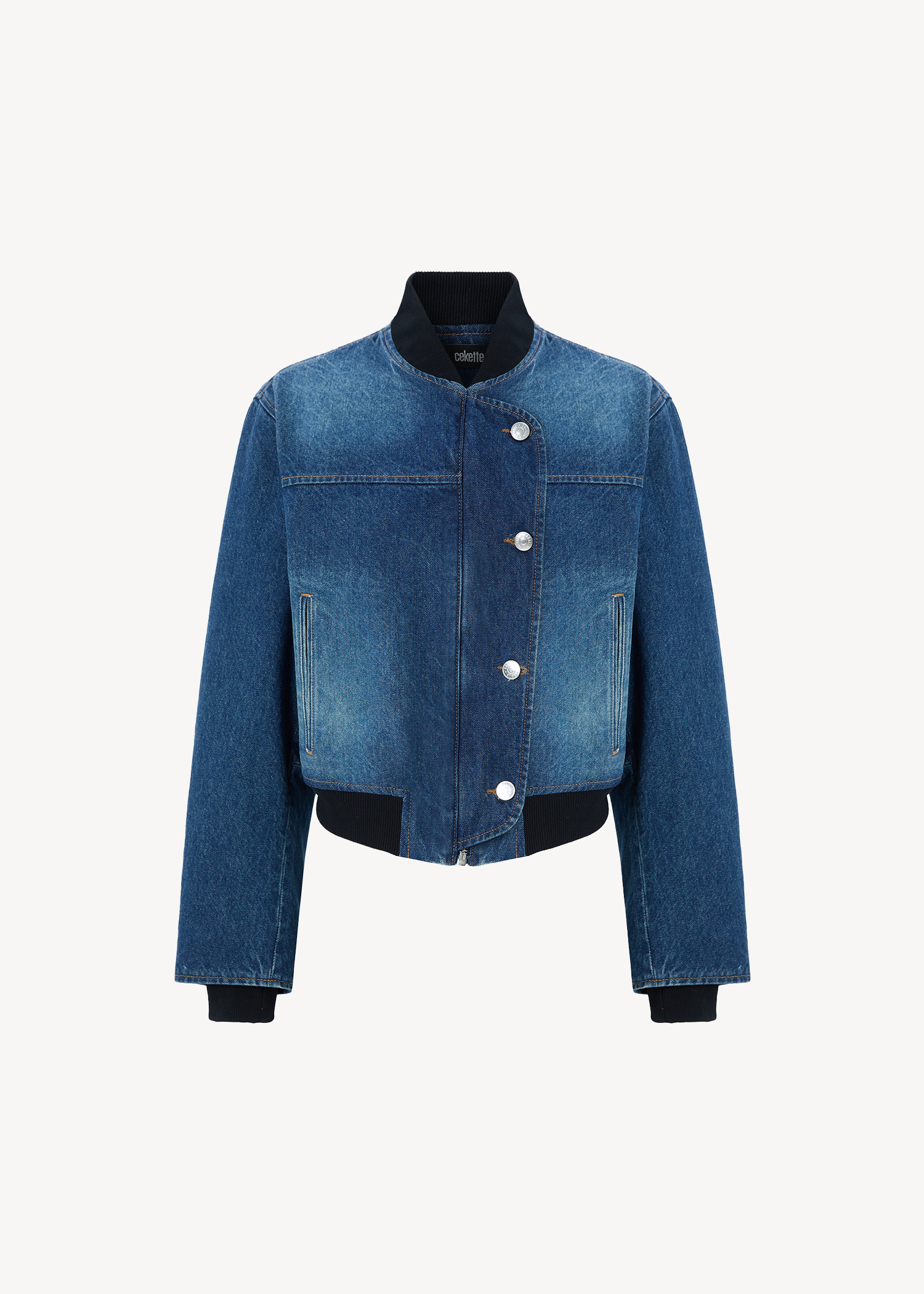 SNAP DENIM BOMBER