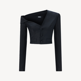 CROPPED ASYMMETRIC MINI BLAZER