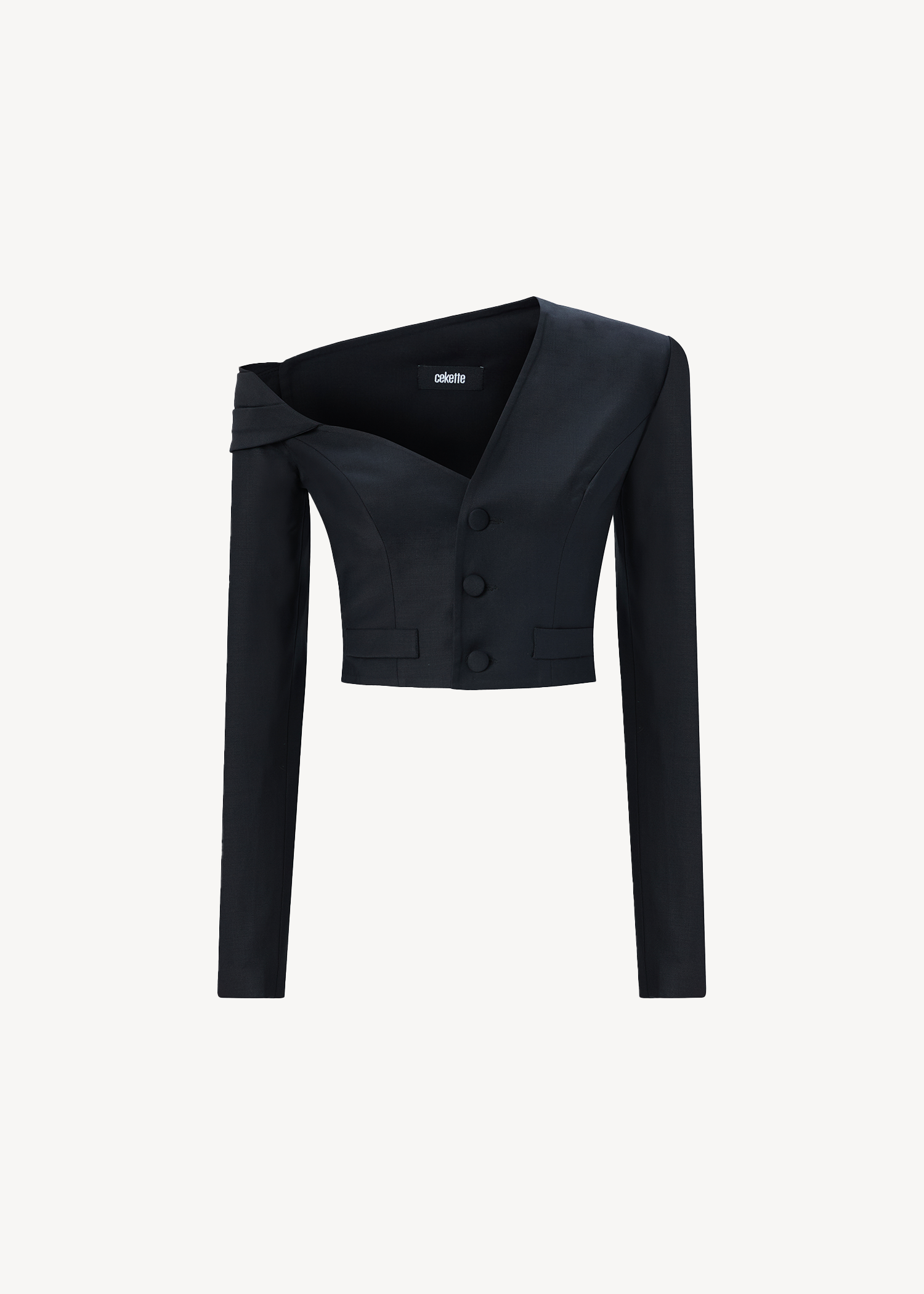 CROPPED ASYMMETRIC MINI BLAZER