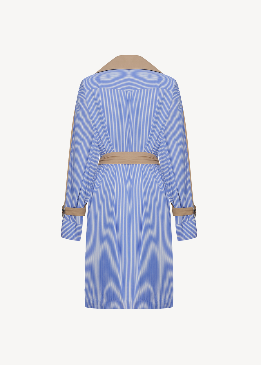 LONG GABARDINE X POPLIN TRENCH COAT