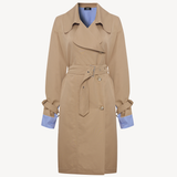 LONG GABARDINE X POPLIN TRENCH COAT