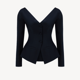 WOOLBLEND OFF-SHOULDER BLAZER