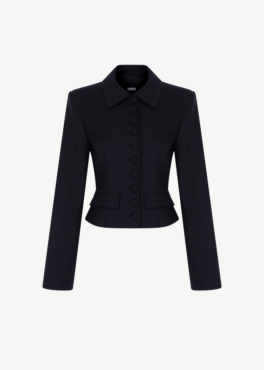 WOOLBLEND CROPPED BLAZER