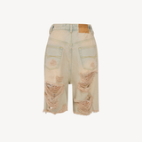 RIPPED BERMUDA SHORTS